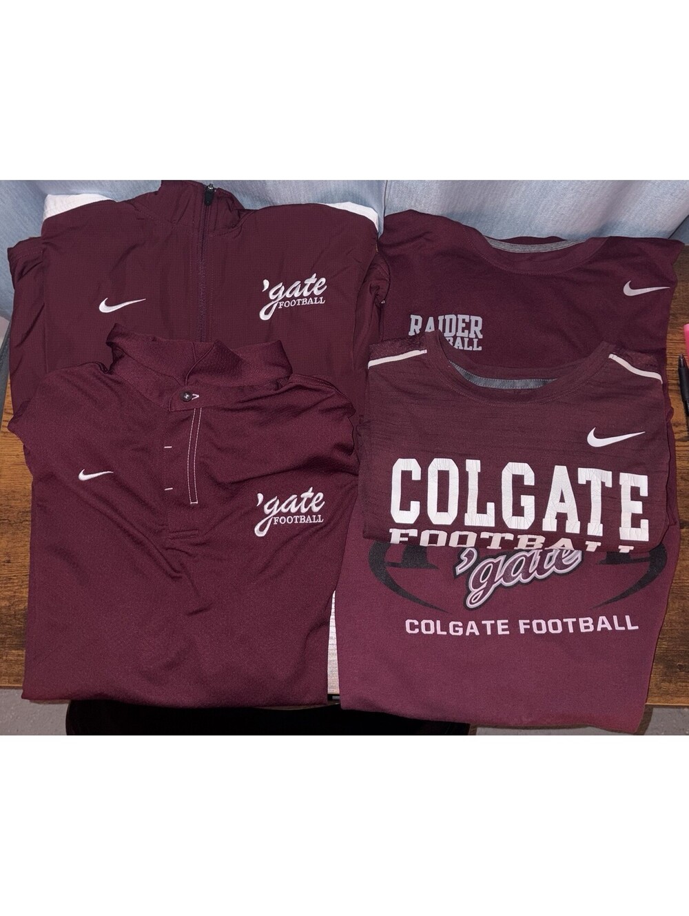Colgate Raiders Football Nike Team Apparel Lot – 5 Pieces